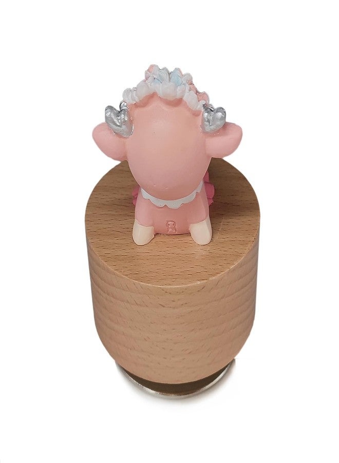 falado Mini Wooden Animal Rotary Music Box with Cute Deer Ornament (Tune: You are My Sunshine), Beige - Image 4
